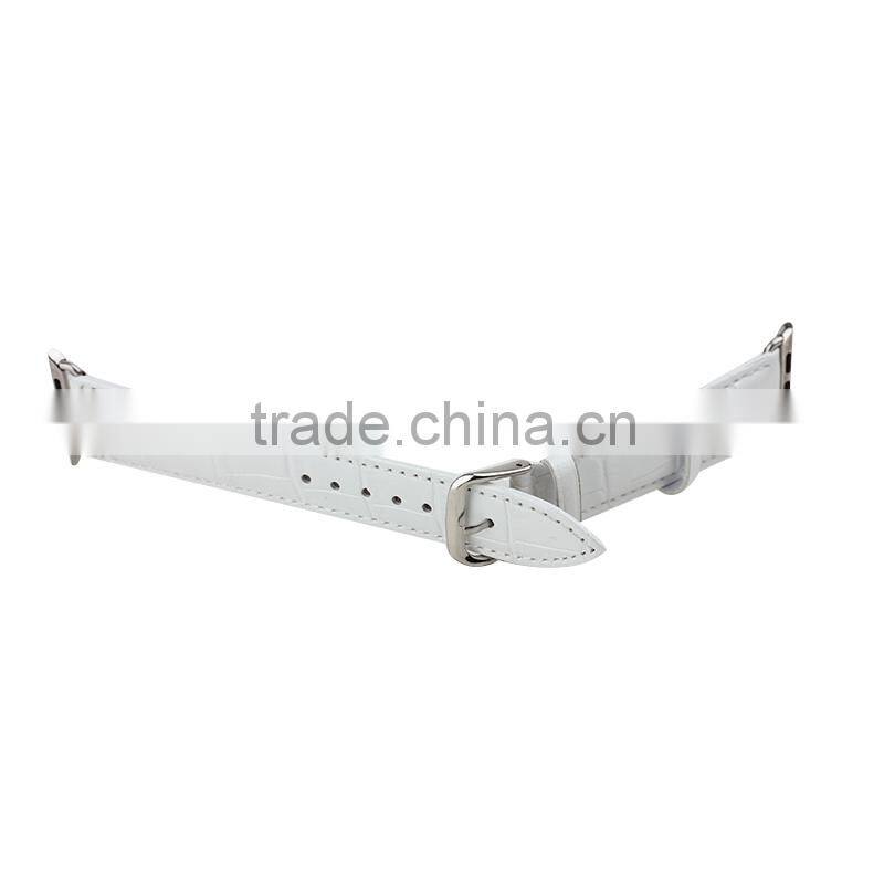 Crocodile Texture Replacement Genuine Leather Watchband for Apple Watch 38mm