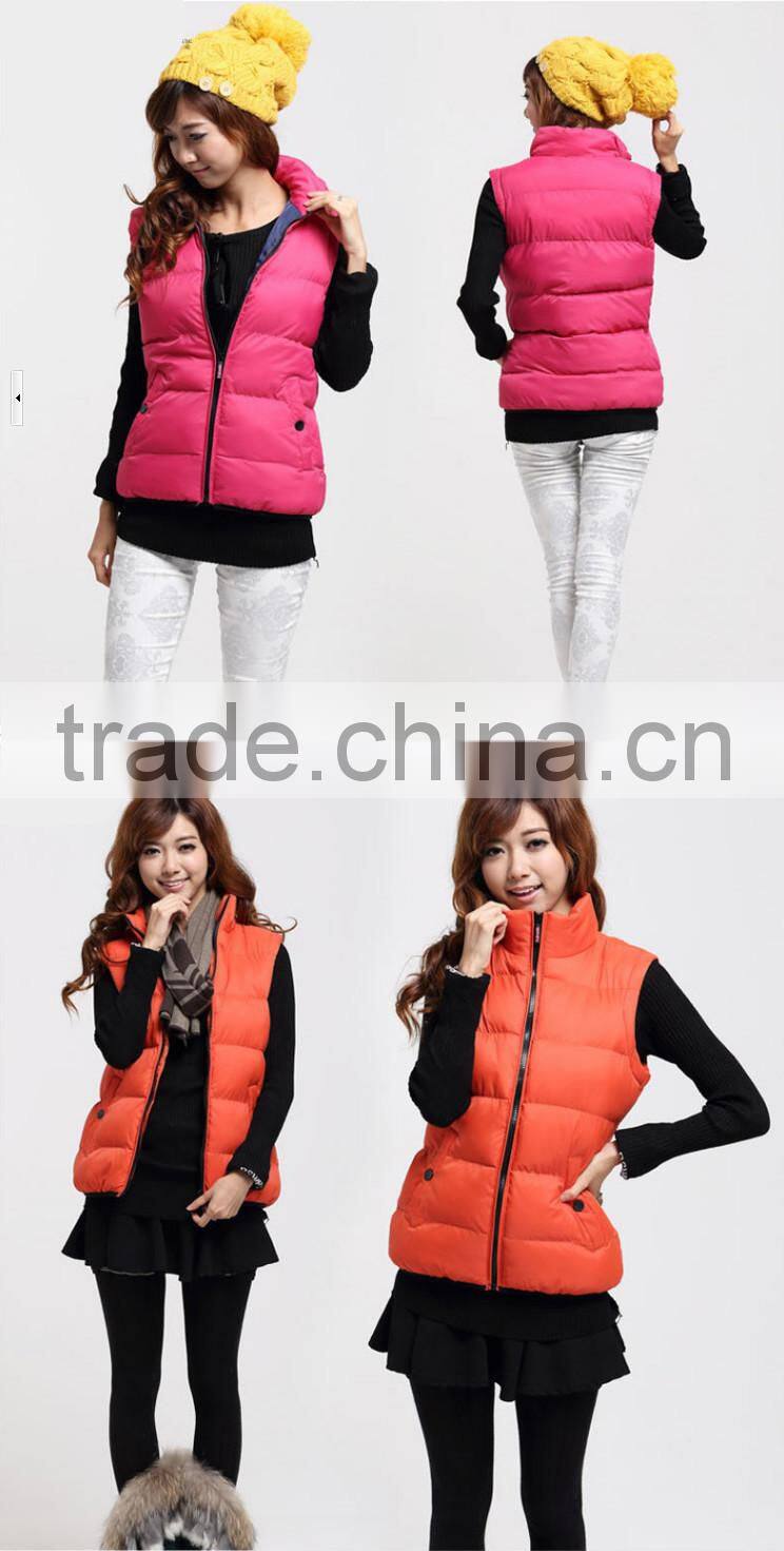 2016 Fahion European Size Sleeveless Cotton Padded Jacket Vest Coat