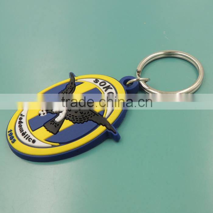 2015 cheap price silicone promotional keychain, 2D, 3D pvc keychain