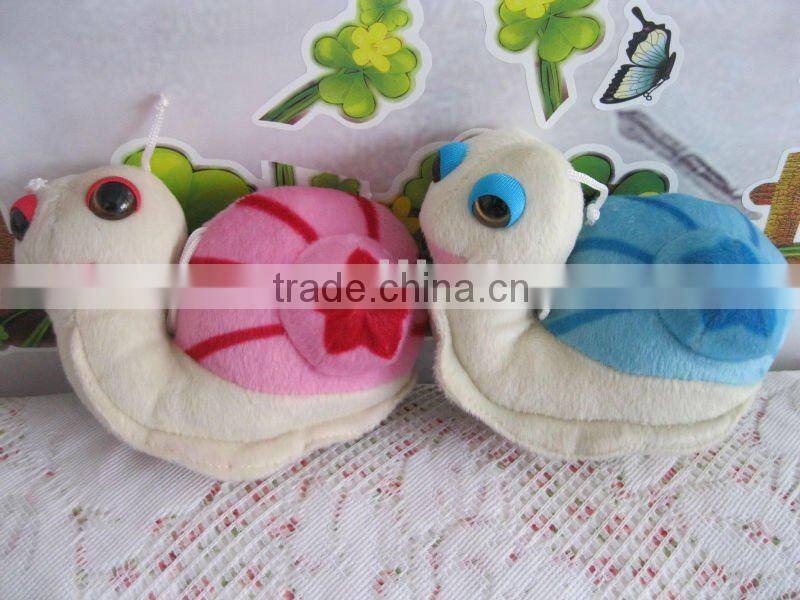 Lovely pink plush snail soft toy for keychain