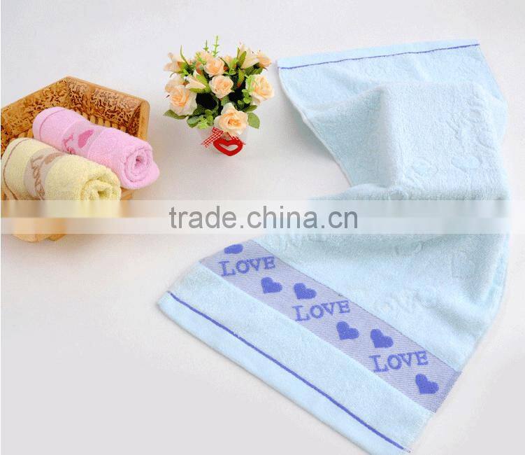 cheap 100% cotton LOVE heart jacquard design towel cheap wholesale hand towels