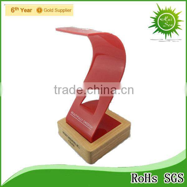 Wooden logo display,wooden sign display stand