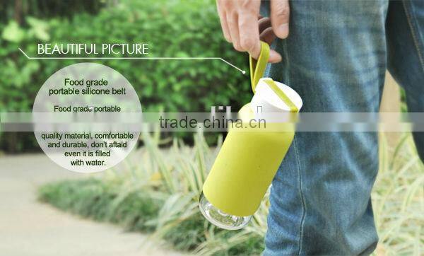 400ml HOT Plastic Sport Water Bottle With Silicone Sleeve