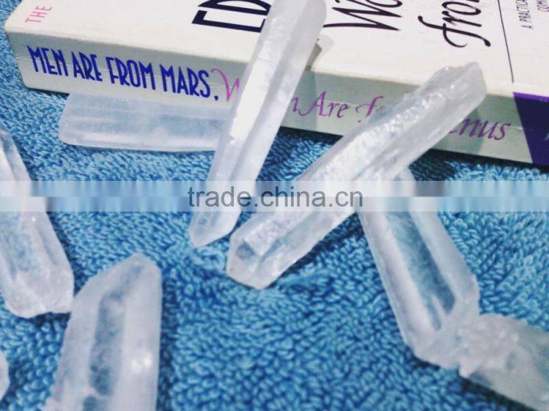 Natural crystal clear quartz point charm necklace on top for jewelry