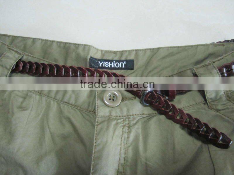 2012 ladies fashion cotton casual hot shorts with belts