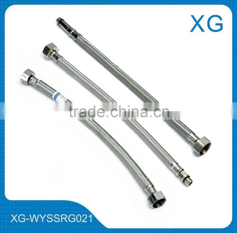 high pressure stainless steel flexible braided hose/Steel wire knitted brass gas hose/steel plumbing basin sink inlet hose