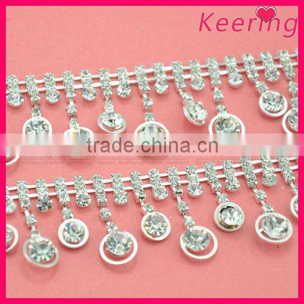 wholesale Blingbling rhinestone crystal trim chain jewelry bridal accessory for head/neck embellishment WRC-211