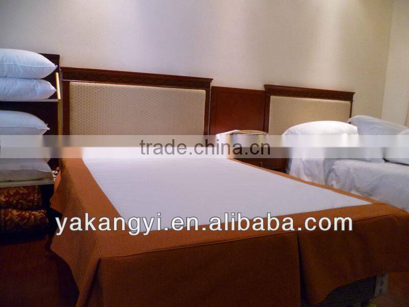 different colour bed skirt and bed runners for hotel