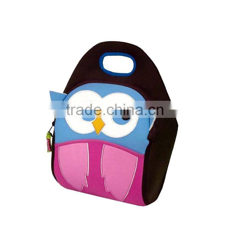 Cute animal shaped funny children insulated neoprene lunch bag