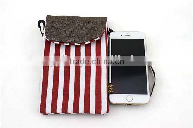 Popular fashion ladies cotton mobil phone bags