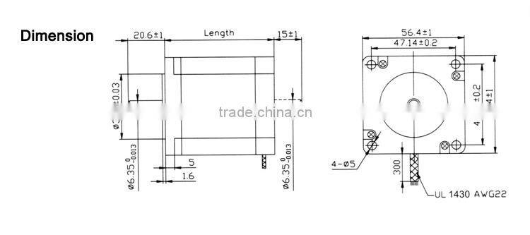 High Power 57mm Hybrid Stepper Motor/1.8 Degree Stepping Motor 57STH56-2804A
