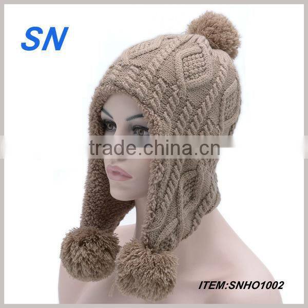 high quality beanie knitting winter earflap hat