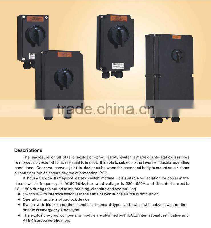 IECEx & ATEX Certified Full Plastic Explosion Proof Safety Switch