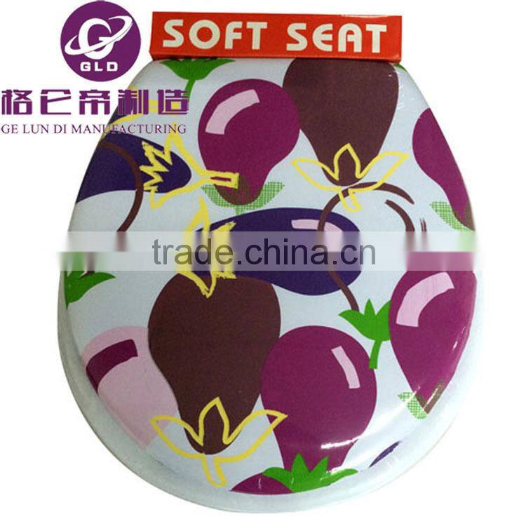 GLD Factory Adult printing pvc soft toilet seat cover with padding