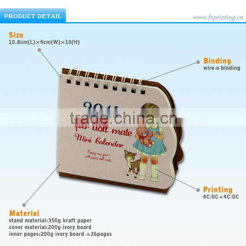 2015 unique desk beautiful&fashion creative desk calendar designs with best price