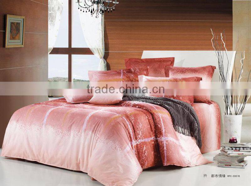 100% cotton reactive stripe design bedding set