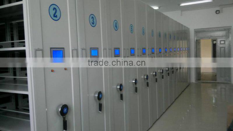 Knock down metal movable rack, movable book shelf for library