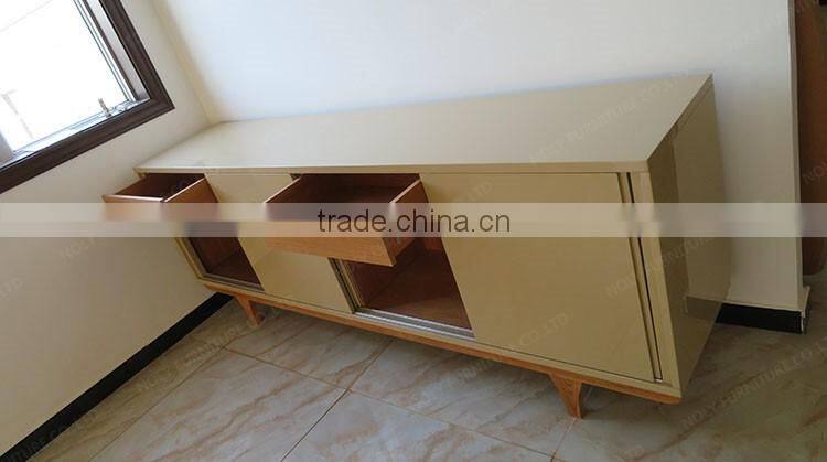 stylish lacquered glossy wood cabinet