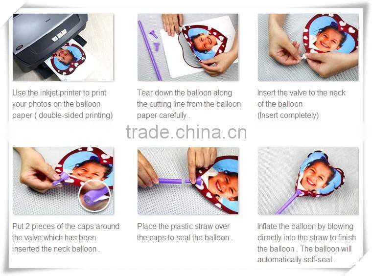 DIY Inkjet Printable Photo Balloon with heart, star, round shape ( Make by hand )
