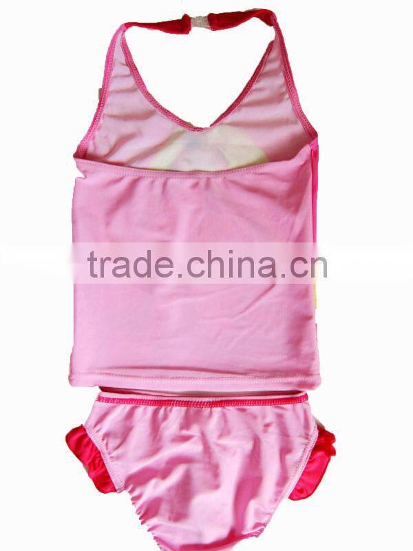 Sweet 2013 hot selling cartoon kids two piece swimwear