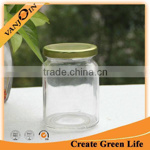 Clear 250ml Octangle Food Jar New