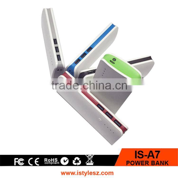 2016 hot sell real capacity 11000mah 10000mah 3 usb power bank