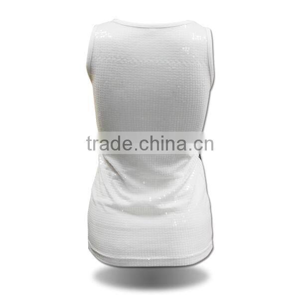 Latest 100 cotton white plain tank tops for girls