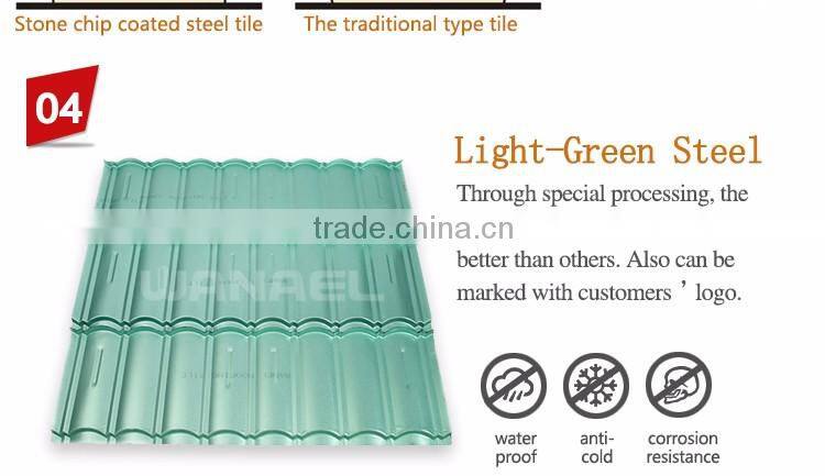 Wanael Traditional Noisy-resistant Metal building materials Red Clay Solar Roof Tiles