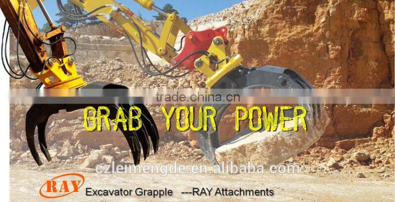 Excavator wood grapple rock grab for various excavator