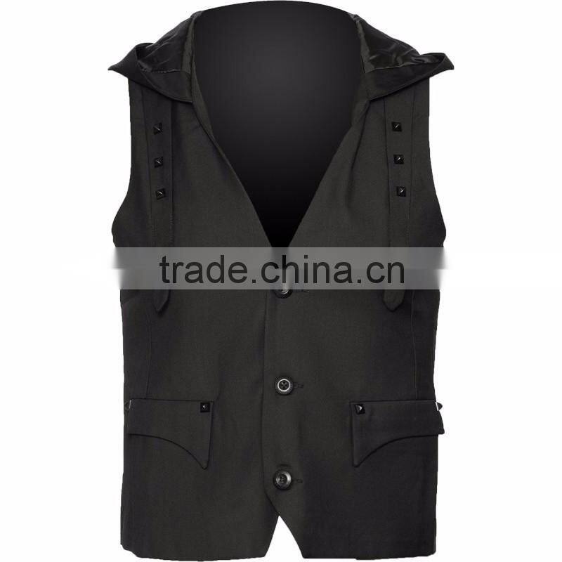 Gothic Hooded men's vest by Alishpa