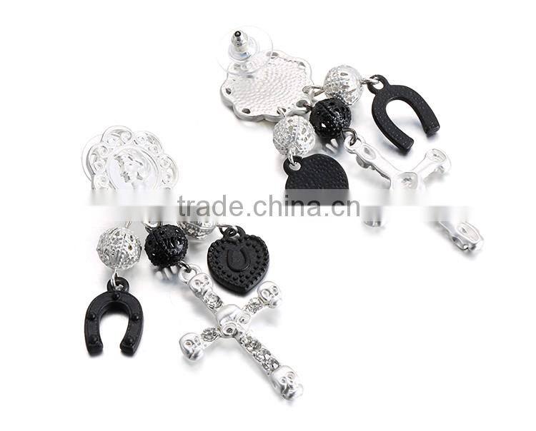 jewelry fashion gold earring, fashion earring, alloy dangle skull earrings jewelry