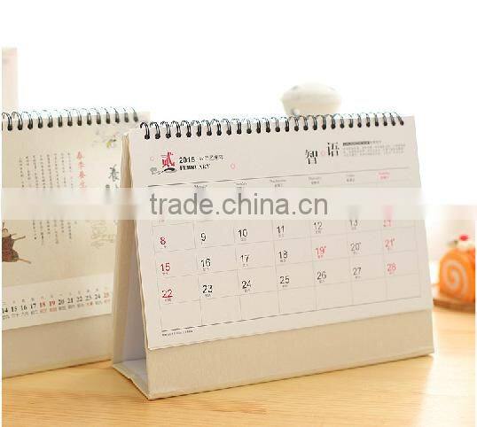 2015 Excellent promotion desk calendar design/table calendar printing/table desk calendar design