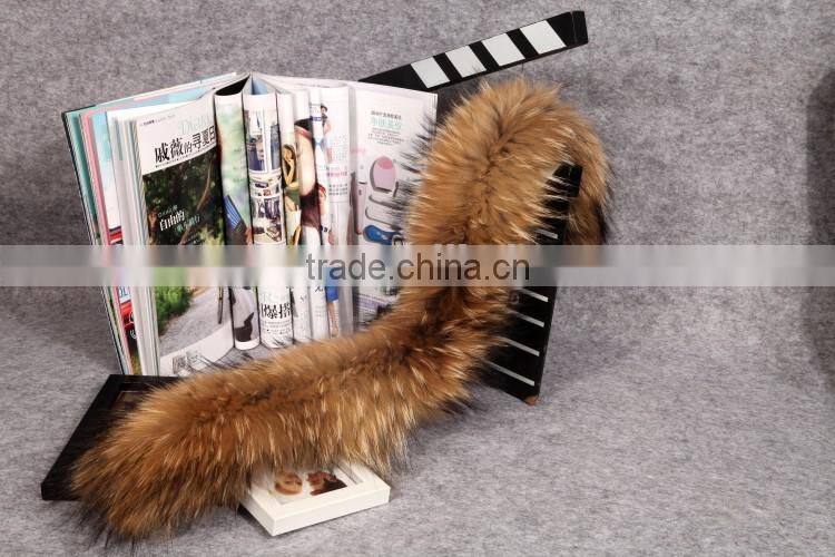 Wholesale natural Raccoon Fur Hood Trim / Detachable Fur Collars / Fur Scarf