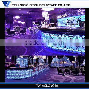 hot sale fashionable beautiful luxury artificial marble bar counter furniture for catering industry