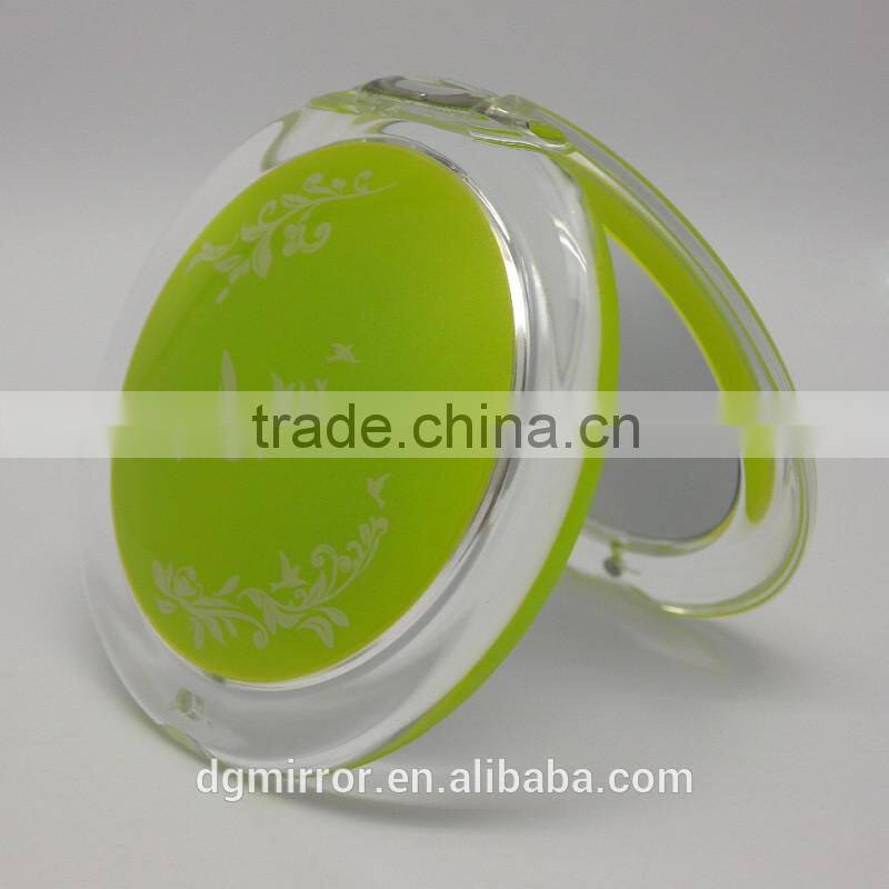 Lovely round ladies cosmetic mirror, round acrylic pocket mirror, double sided round purse mirror