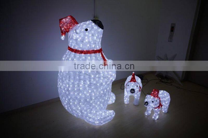 New product for 2016 big white bear 3d deco lights