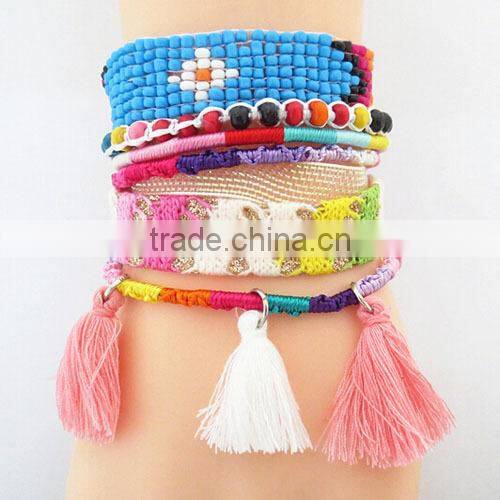 Wholesale handmade boho style magnetic clasp brazil braid beads friendship bracelet