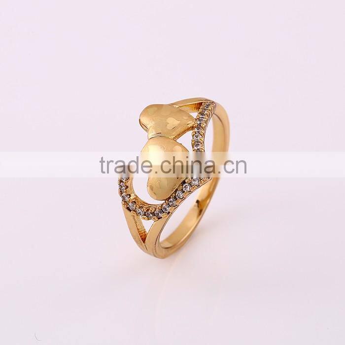 China Jewelry Manufacturer 18k Gold Color Heart-shaped Jewelry Ring