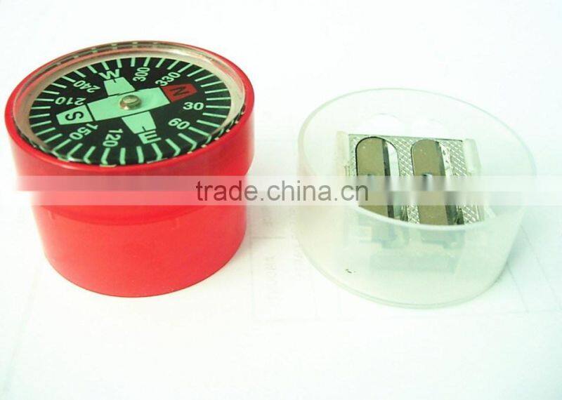 Plastic funny pencil sharpener with compass