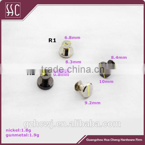 flat nail handbag rivert snap fastener bag accessory