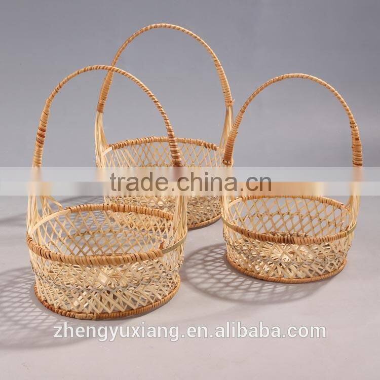 Handwoven bamboo fruits vegetables hanging basket