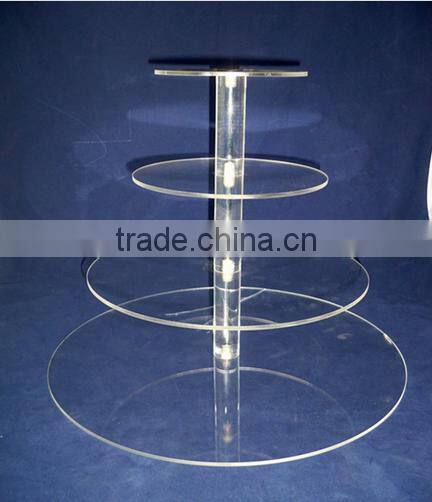 round clear 5 tier acrylic wedding cake stand for sale