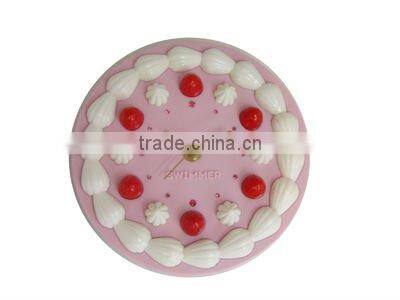 cake shape plastic wall clock for promotion&decoration