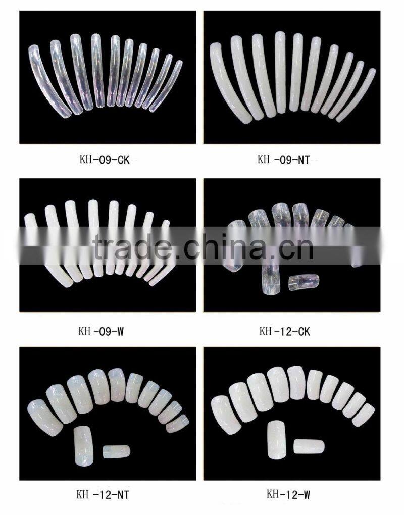 white clear glass color 100pcs 500pcs bag pvc box packing ABS salon french eagle nail tip