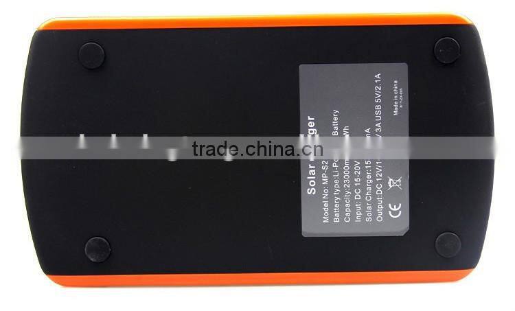 2015 Big capacity universal portable 23000T laptop 12v solar charger for notebook
