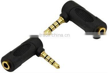 Cabletolink Top grade Stereo 3.5mm 3-pole Female Stereo 3.5mm 4-pole Right Angled 90 Degree adapter