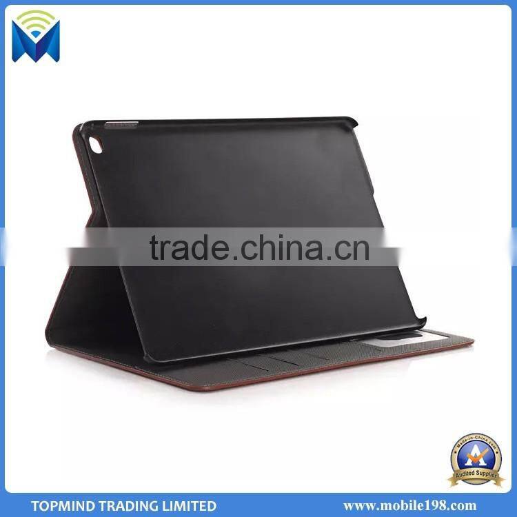 High Quality Leather Flip Cover Case for iPad Air 2 with Card Slot