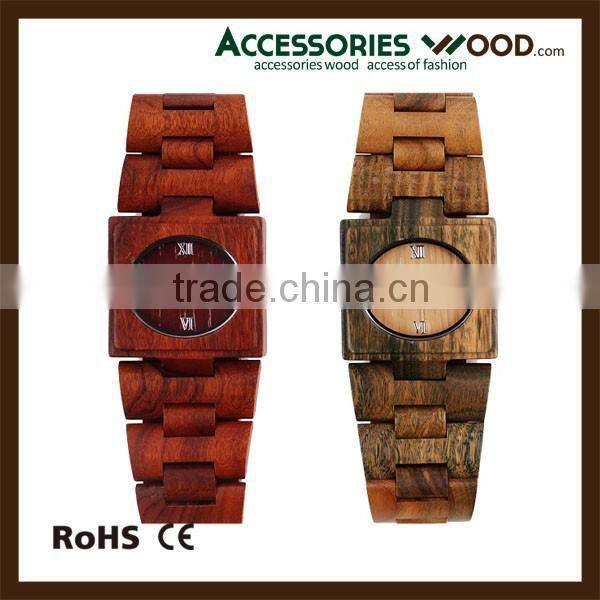 Customized design on wood watches with different wood for choosing