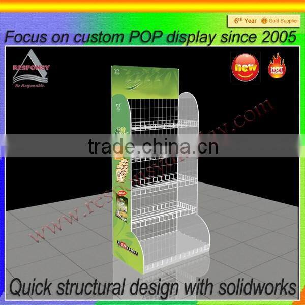 floor metal wire display rack for snack