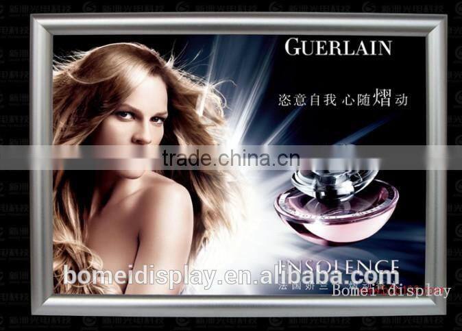 Advertising lit LED light box with aluminum snap frame